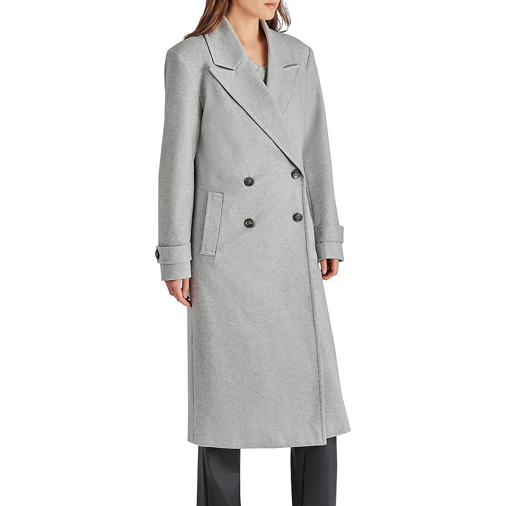 Steve Madden Prince Double-Breasted Long Coat