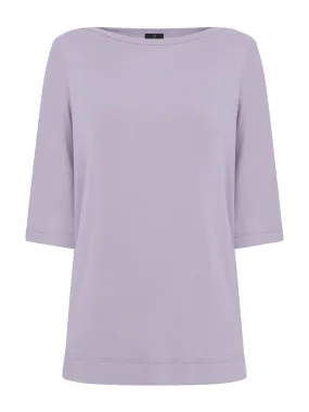 T-Shirt con manica 3/4 in misto viscosa - Orchid Petal