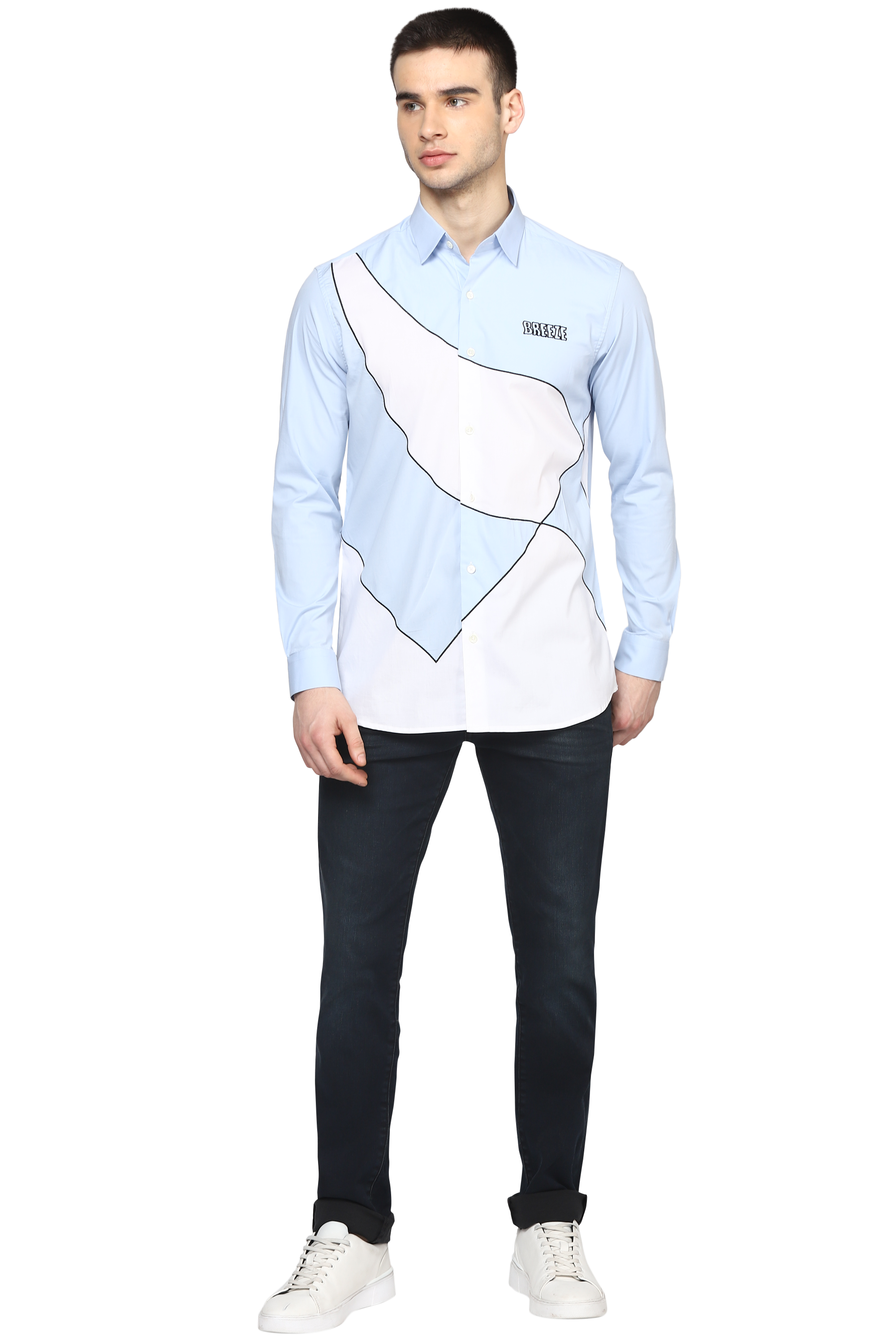 The Easy breezy Shirt in white & Sky blue