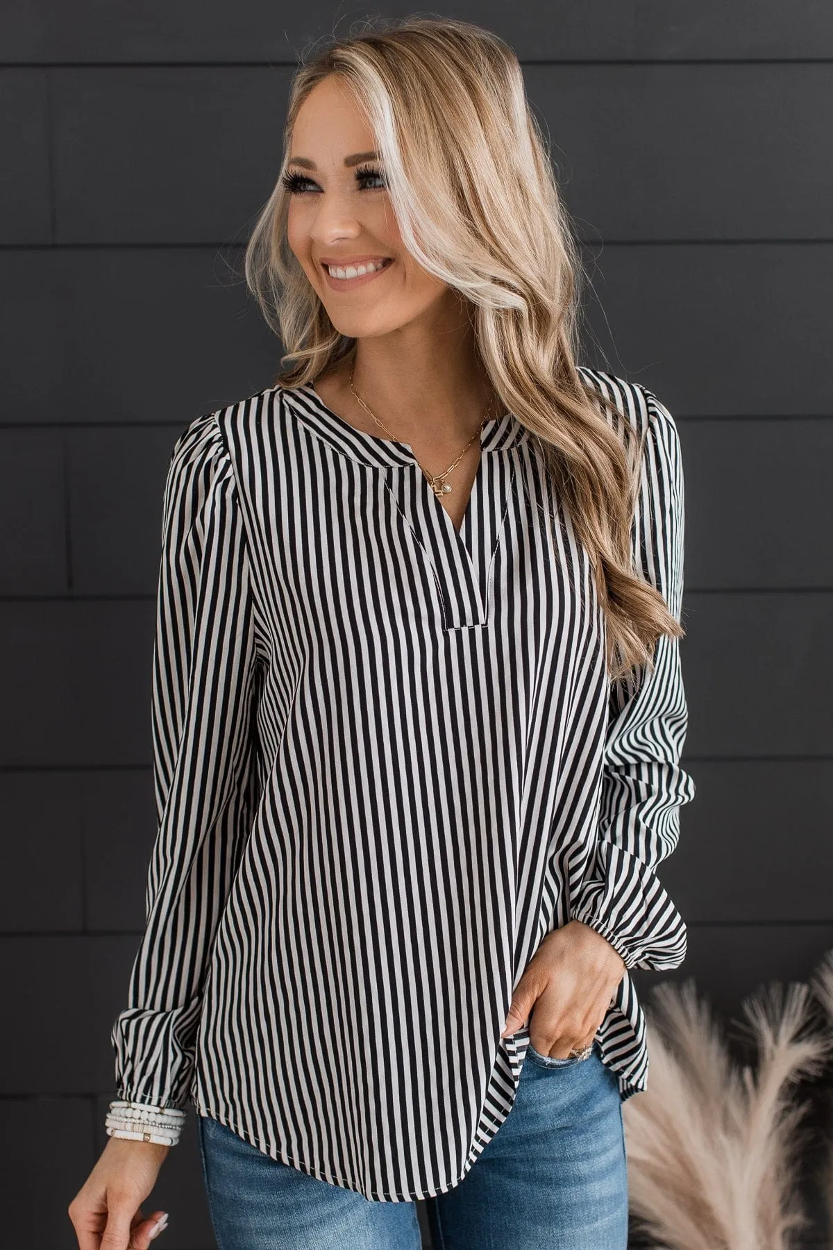 The Perfect Moment Striped Top- Black & White