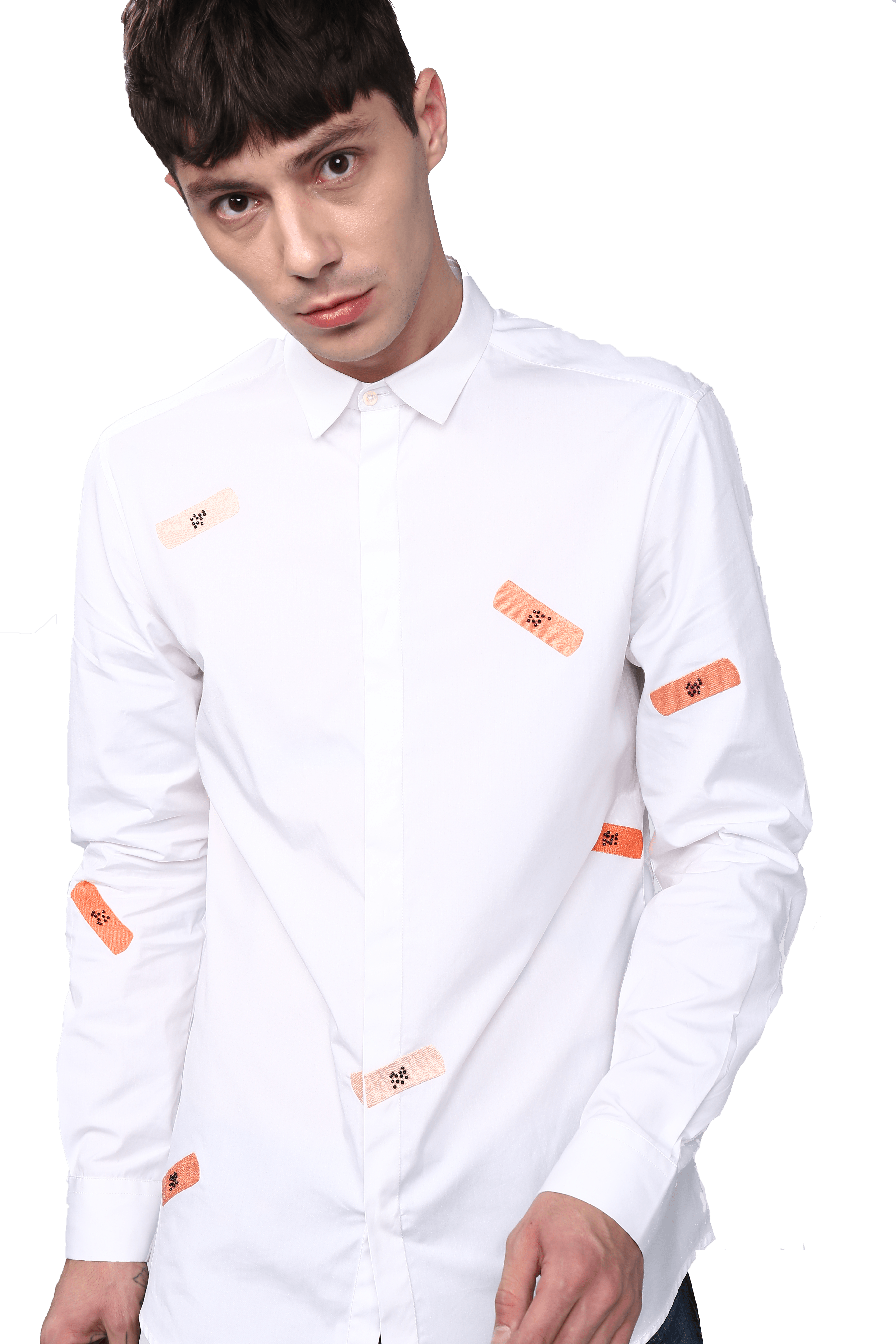 The Taped Up Shirt in Peach