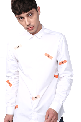 The Taped Up Shirt in Peach