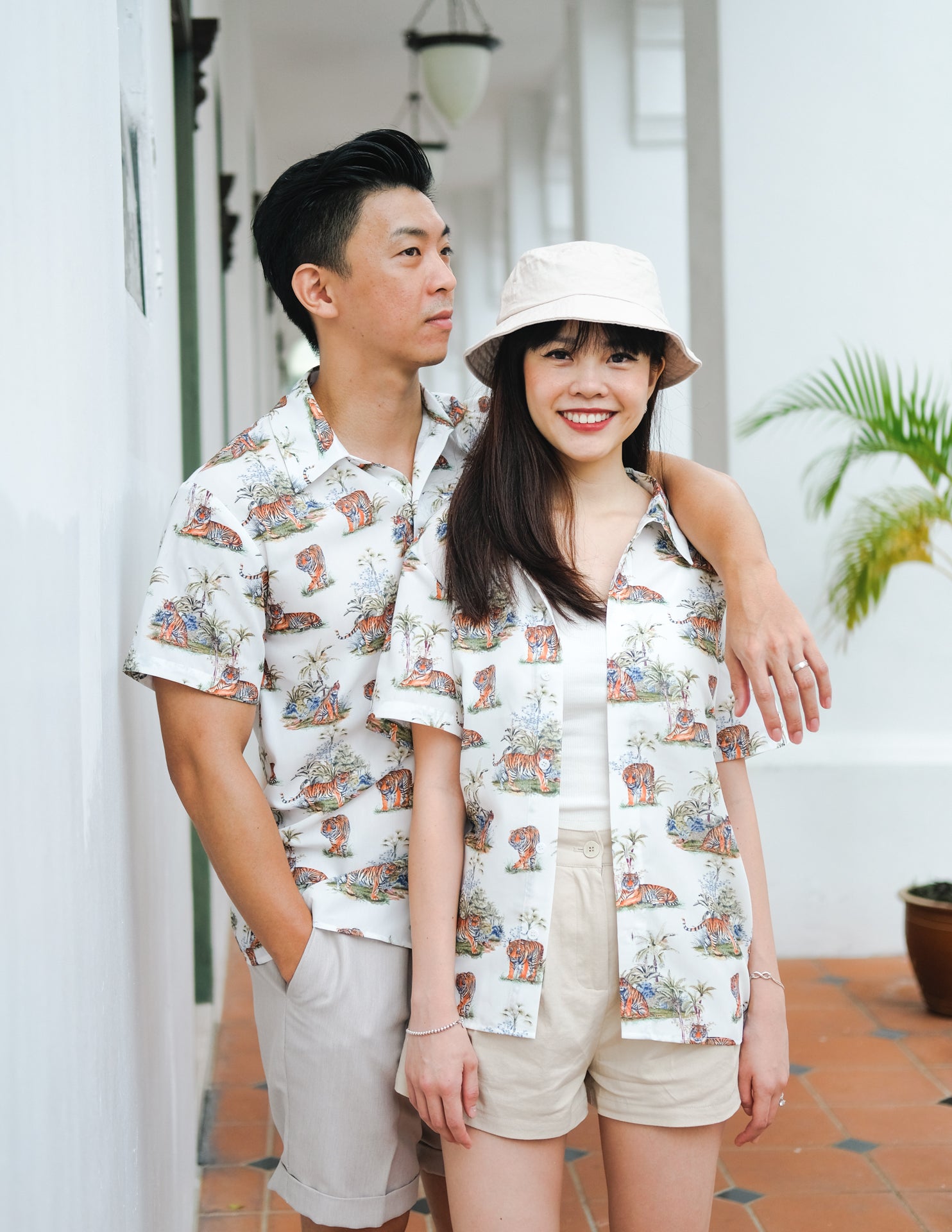 Tropical Tiger Shirt in White