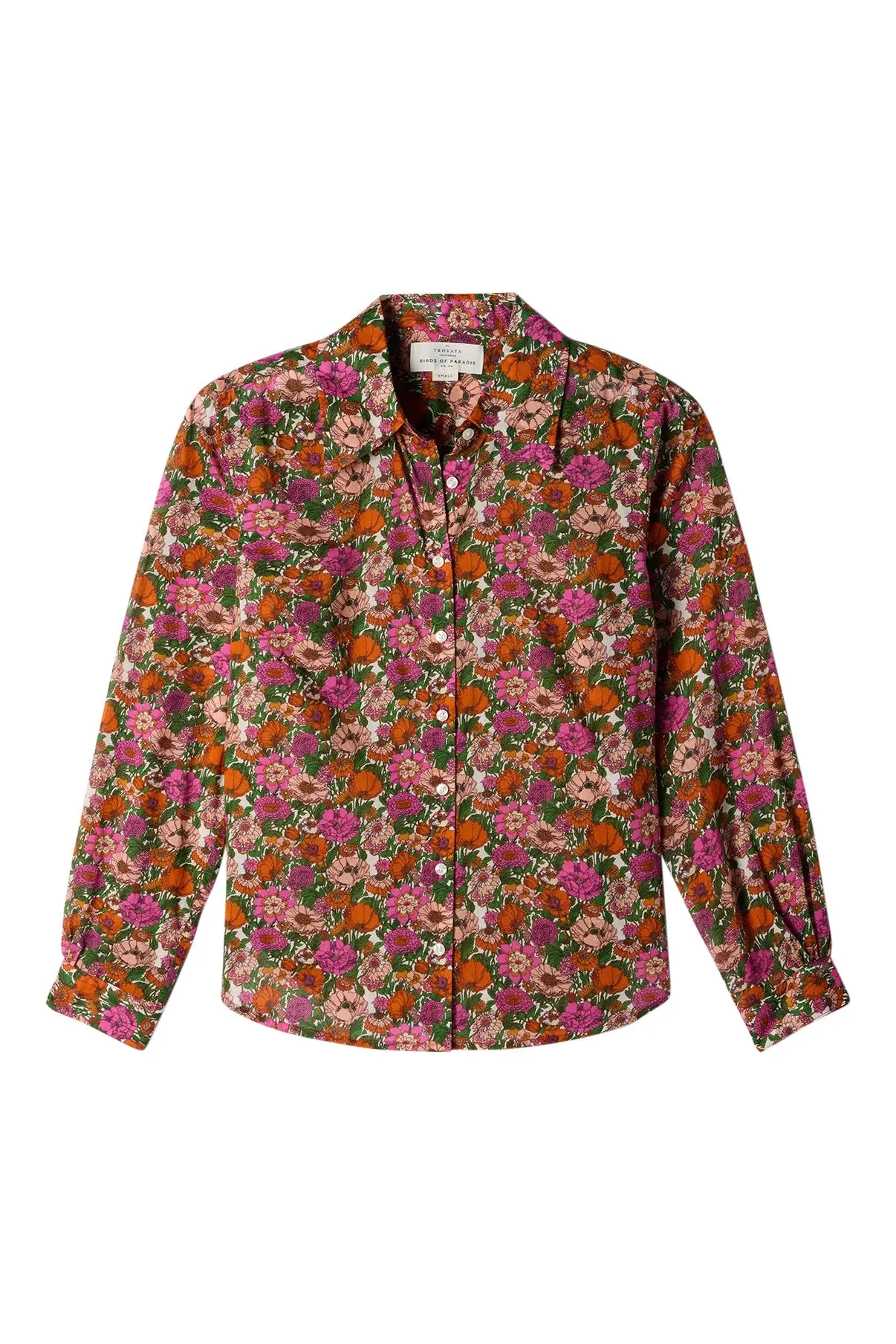 Trovata Birds of Paradis Jacquelin Shirt in Amaro Stems