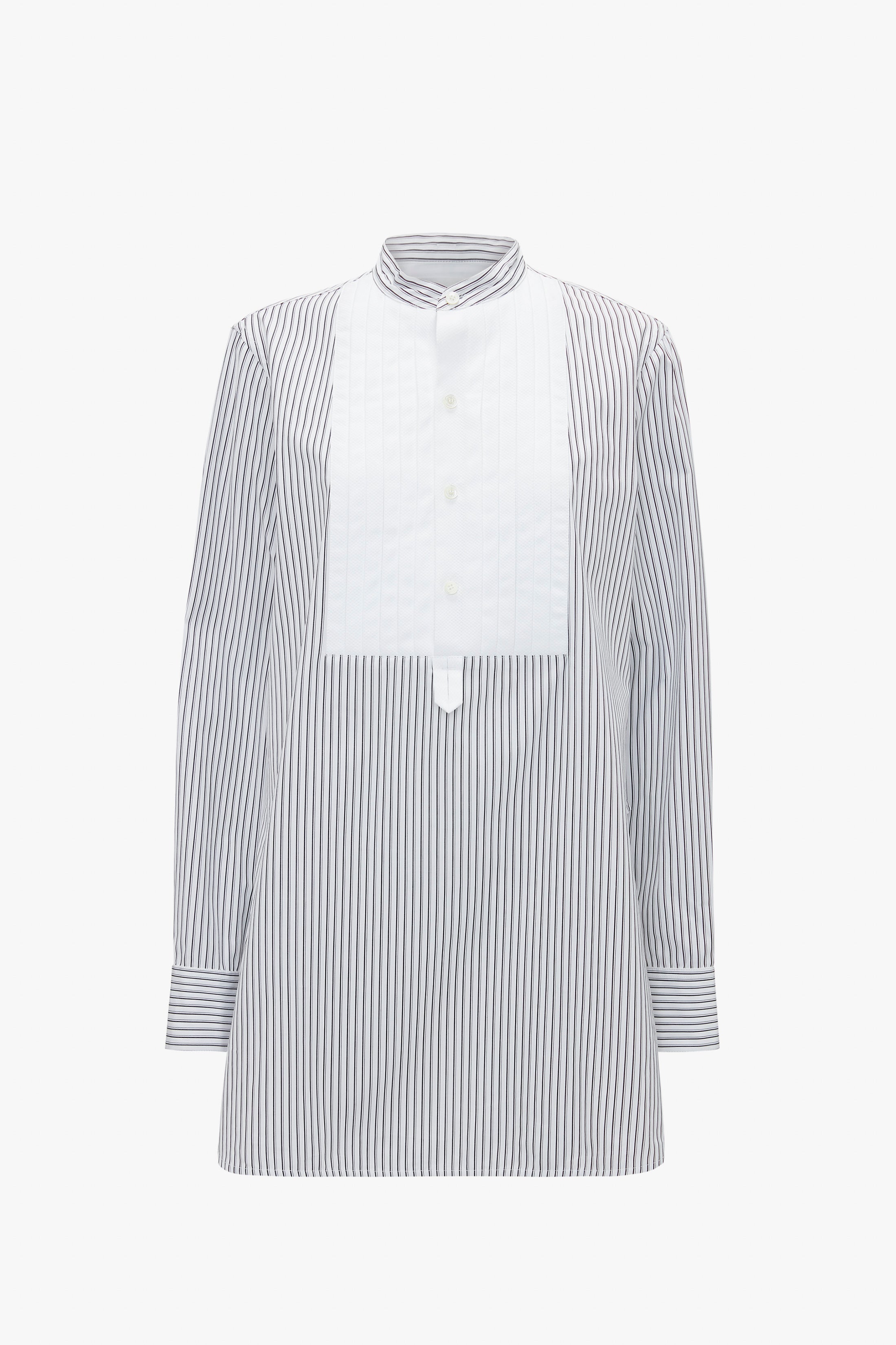 Tuxedo Bib Shirt in Black and Off-White