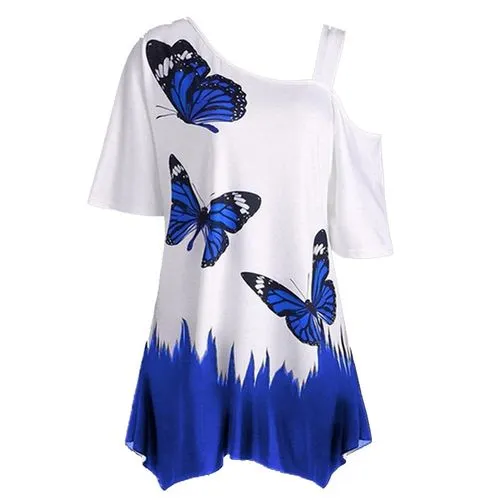 Unisex T-shirt Short Sleeve T-shirts Printing Fashion Butterfly