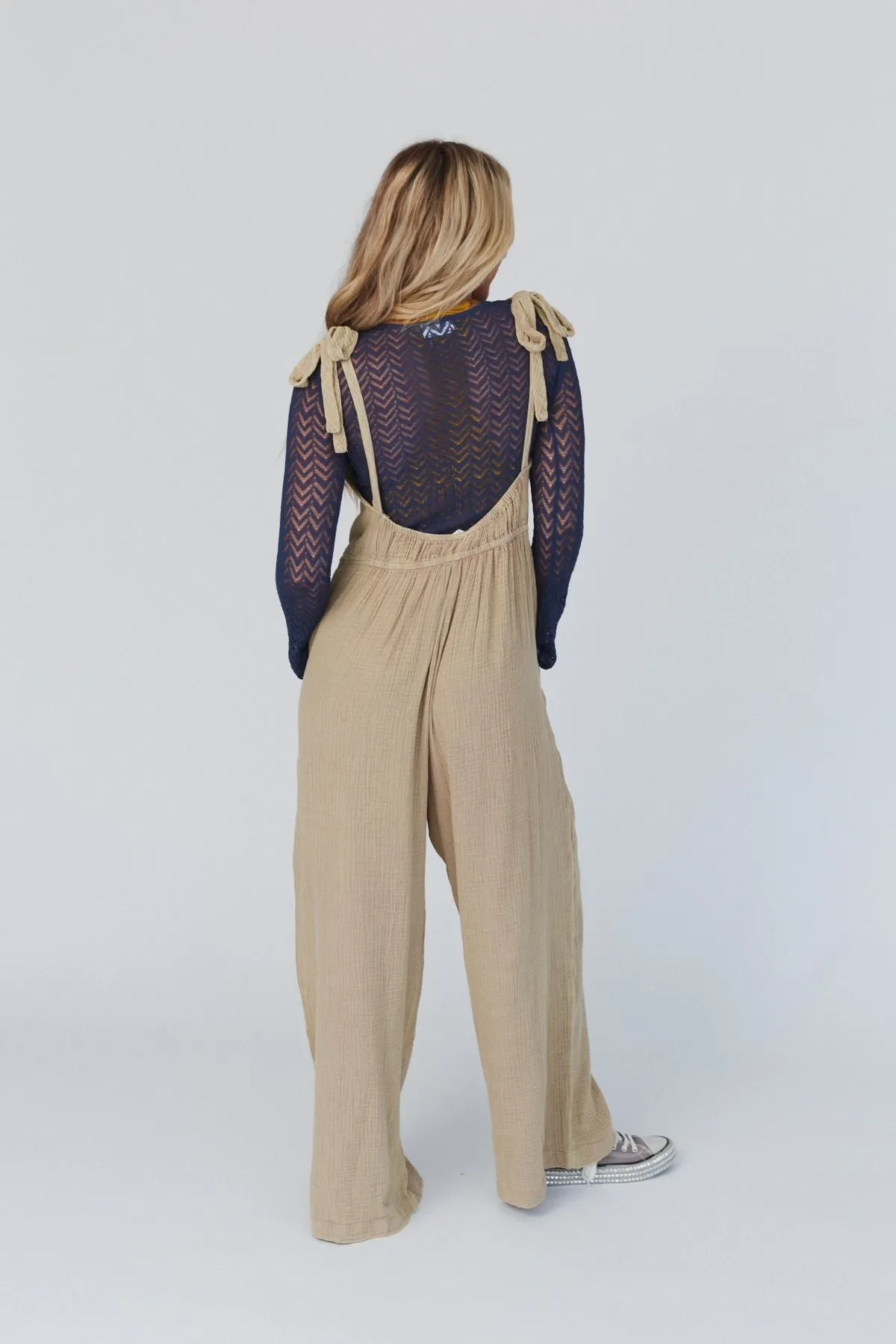 Vanessa V Neck Jumpsuit - Taupe