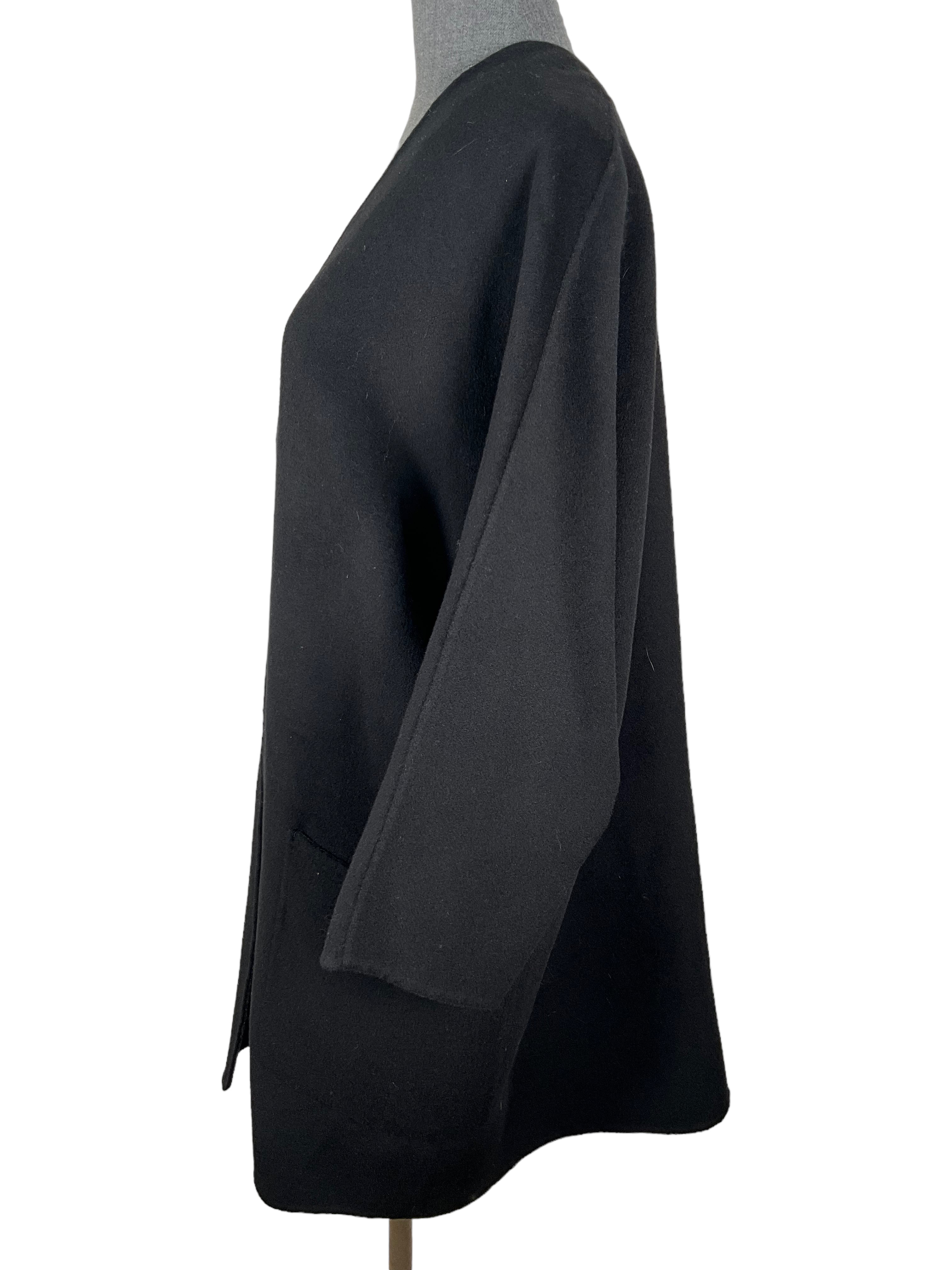 Vince Black Reversible Cashmere Wool Coat Size S