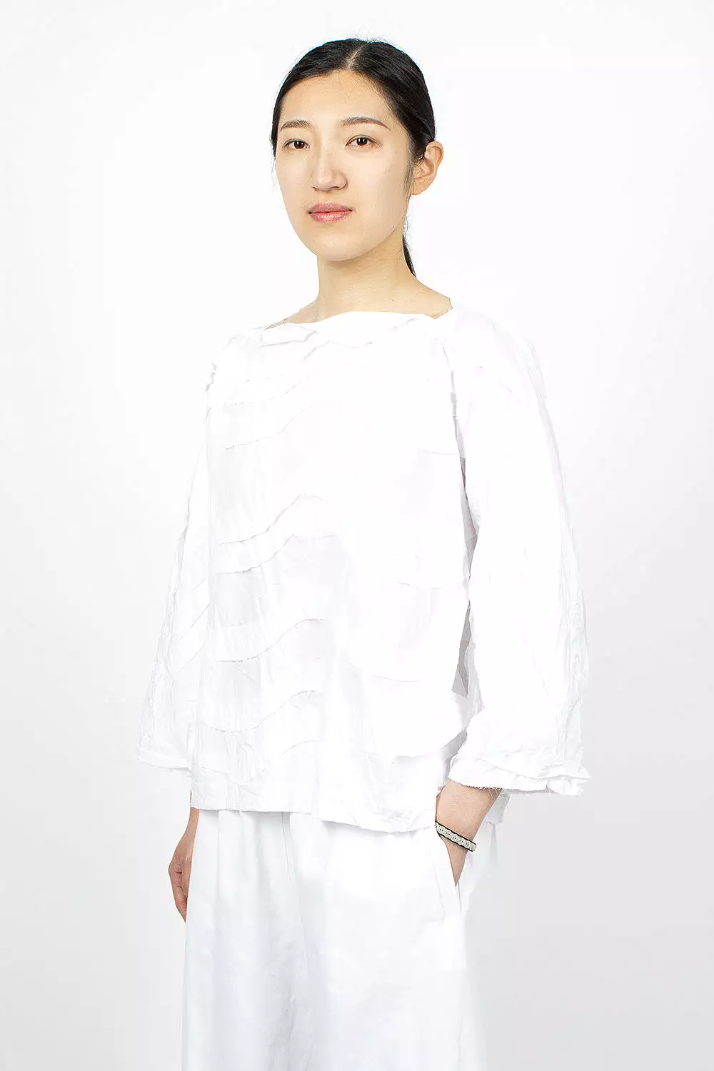 Wave Raw Cut Top White