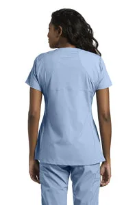 White Cross FIT V-Neck Top-785 Windsurf Blue