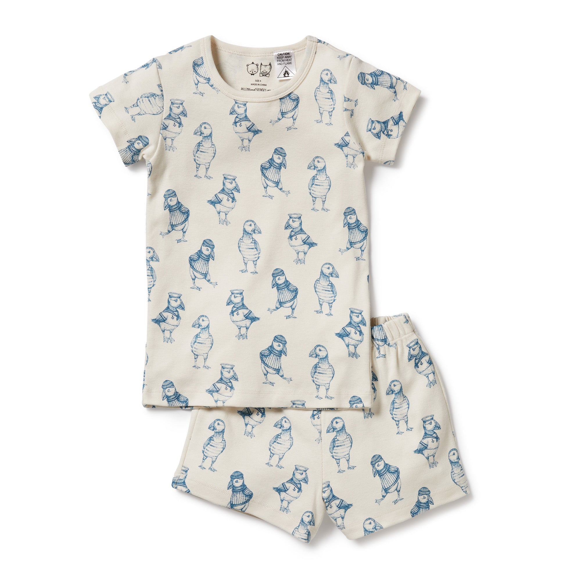 Wilson & Frenchy Petit Puffin Organic Short Sleeve Pyjamas