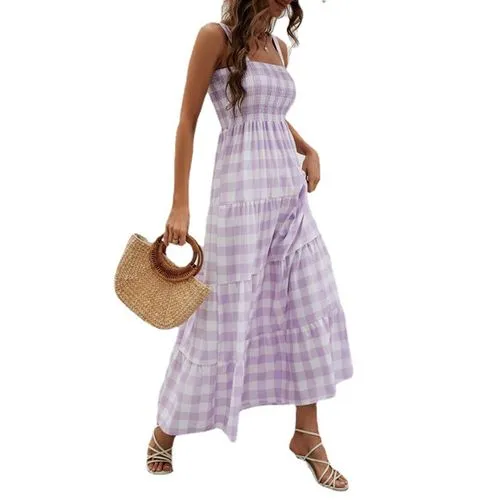 Women's Regular Dress Bohemian Collarless Printing Sleeveless Stripe Maxi Long Dress Daily