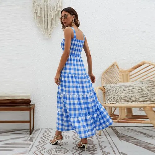 Women's Regular Dress Bohemian Collarless Printing Sleeveless Stripe Maxi Long Dress Daily