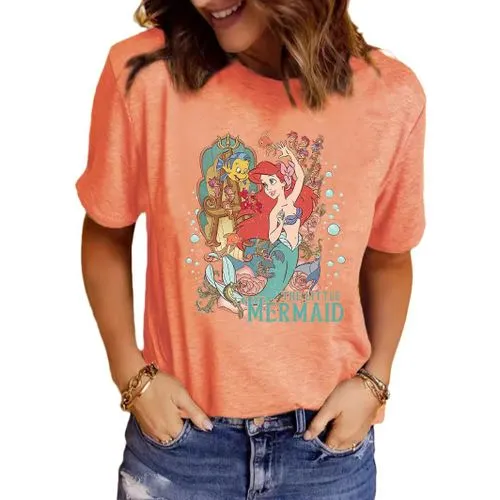 Women's T-shirt Short Sleeve T-Shirts Printing Streetwear Mermaid