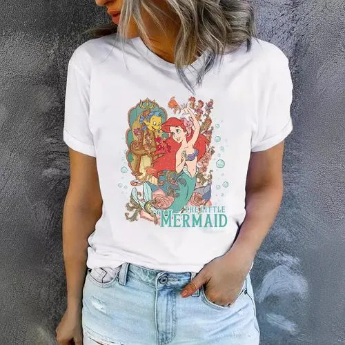 Women's T-shirt Short Sleeve T-Shirts Printing Streetwear Mermaid