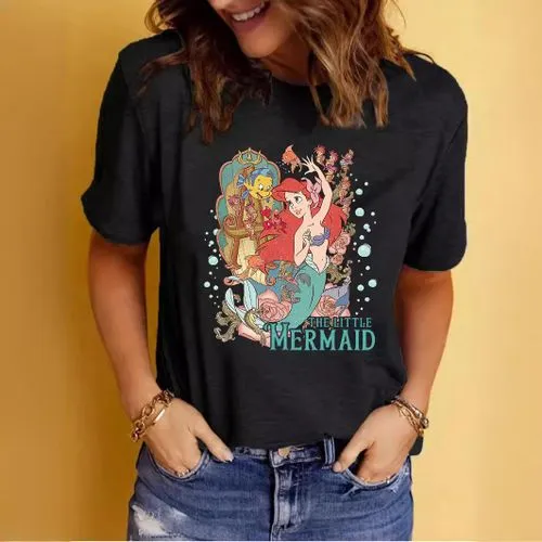 Women's T-shirt Short Sleeve T-Shirts Printing Streetwear Mermaid