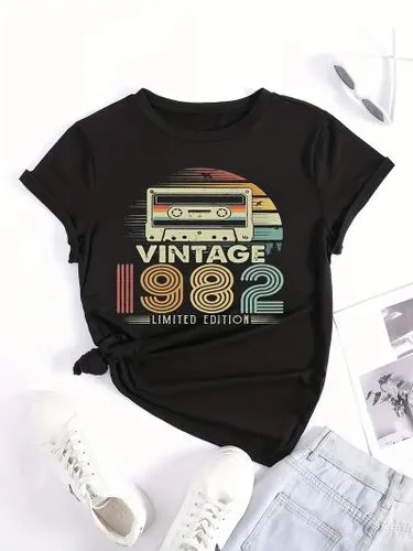 Women's T-shirt Short Sleeve T-Shirts Vacation Letter