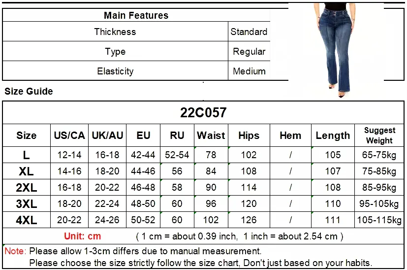 Women's Cotton Spliced Patchwork High Waist Boot Cut Flare Jeans Pants