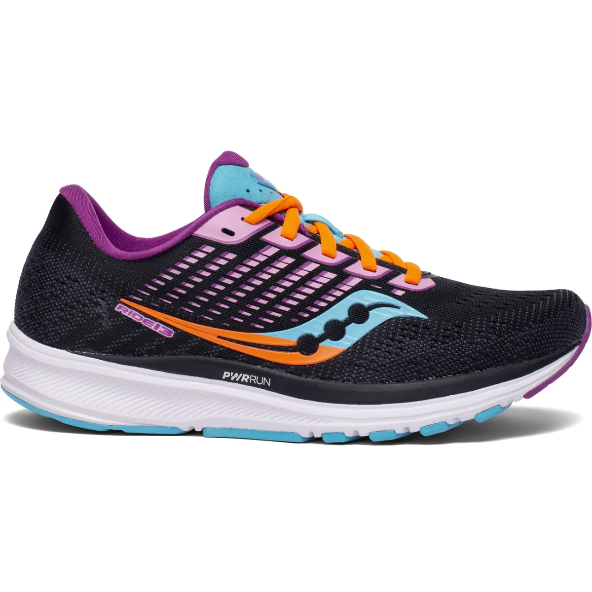 Women's Saucony Ride 13, Future Black, 5 B