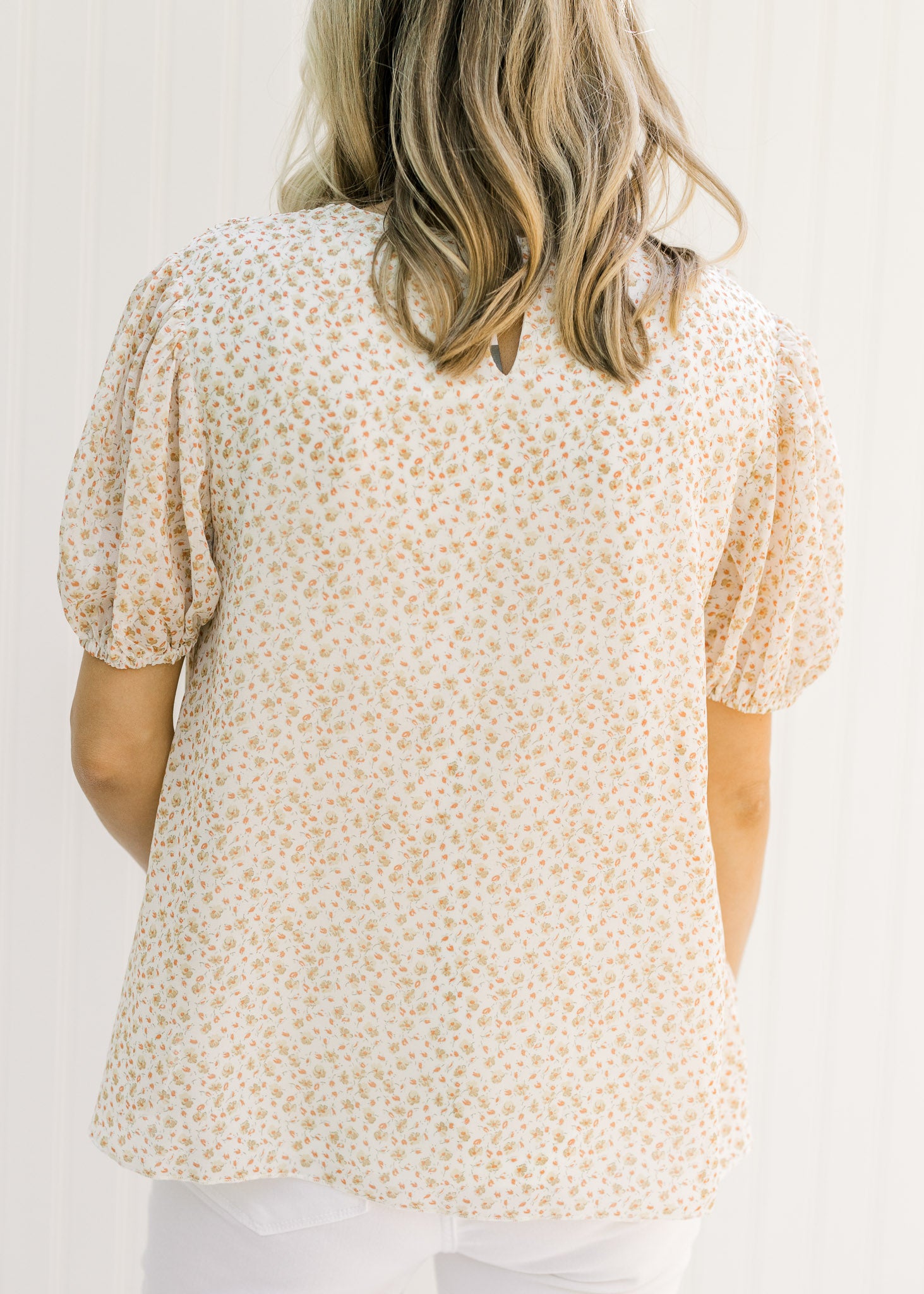 X Classic Ivory Microfloral Top